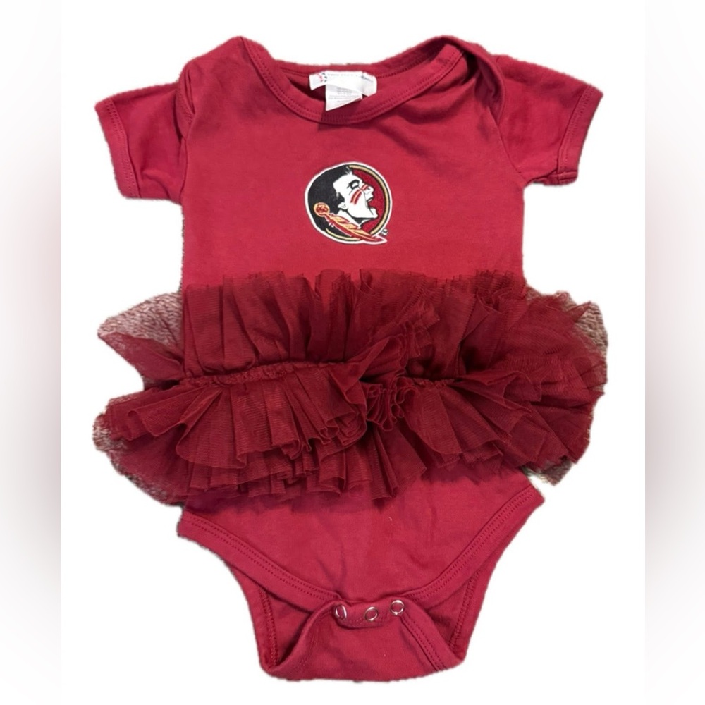 Florida state university FSU baby outfit two feet ahead tulle onsie 18 month